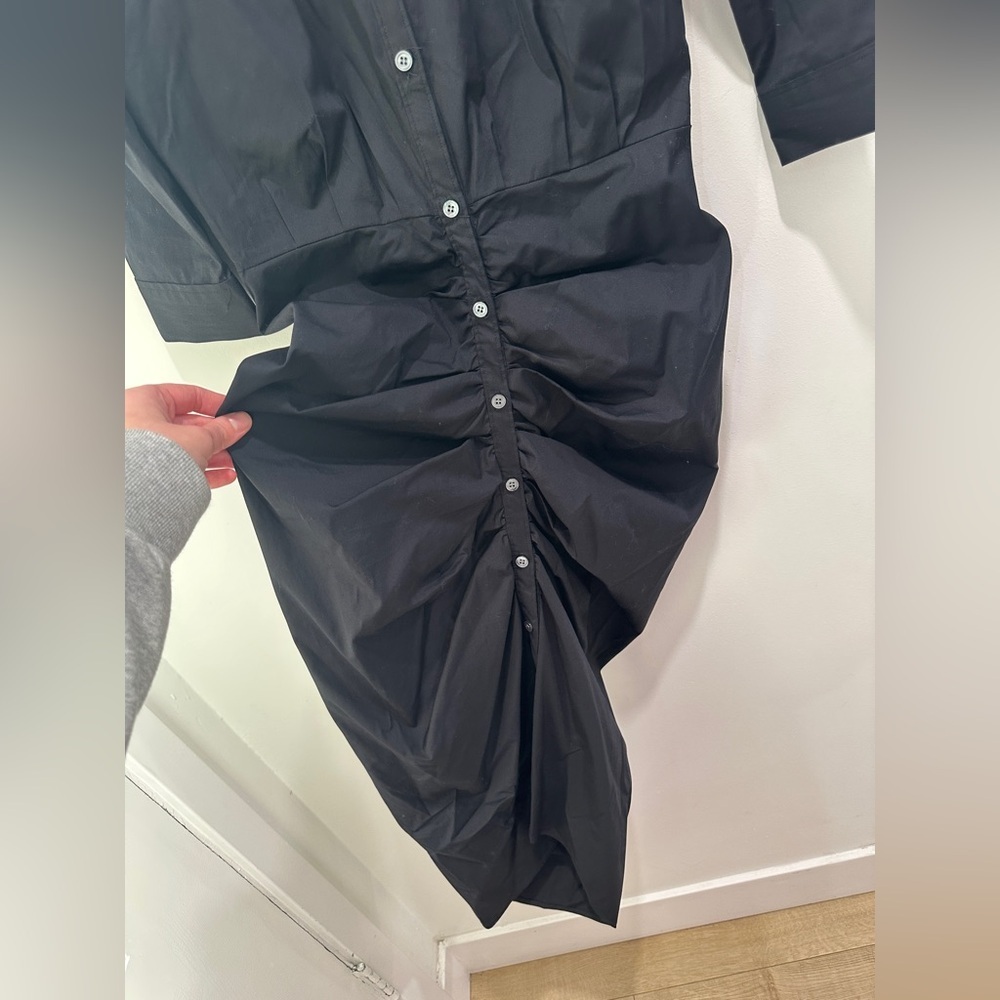 Veronica Beard Classic Black ruched SHIRTDRESS SIZE 4. Worn once excellent - Picture 11 of 13